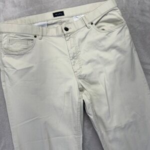 Hiltl Pants Men's‎ 40x32 (40x39) Cream Regular Fit 5 Pocket Twill Stretch Chino